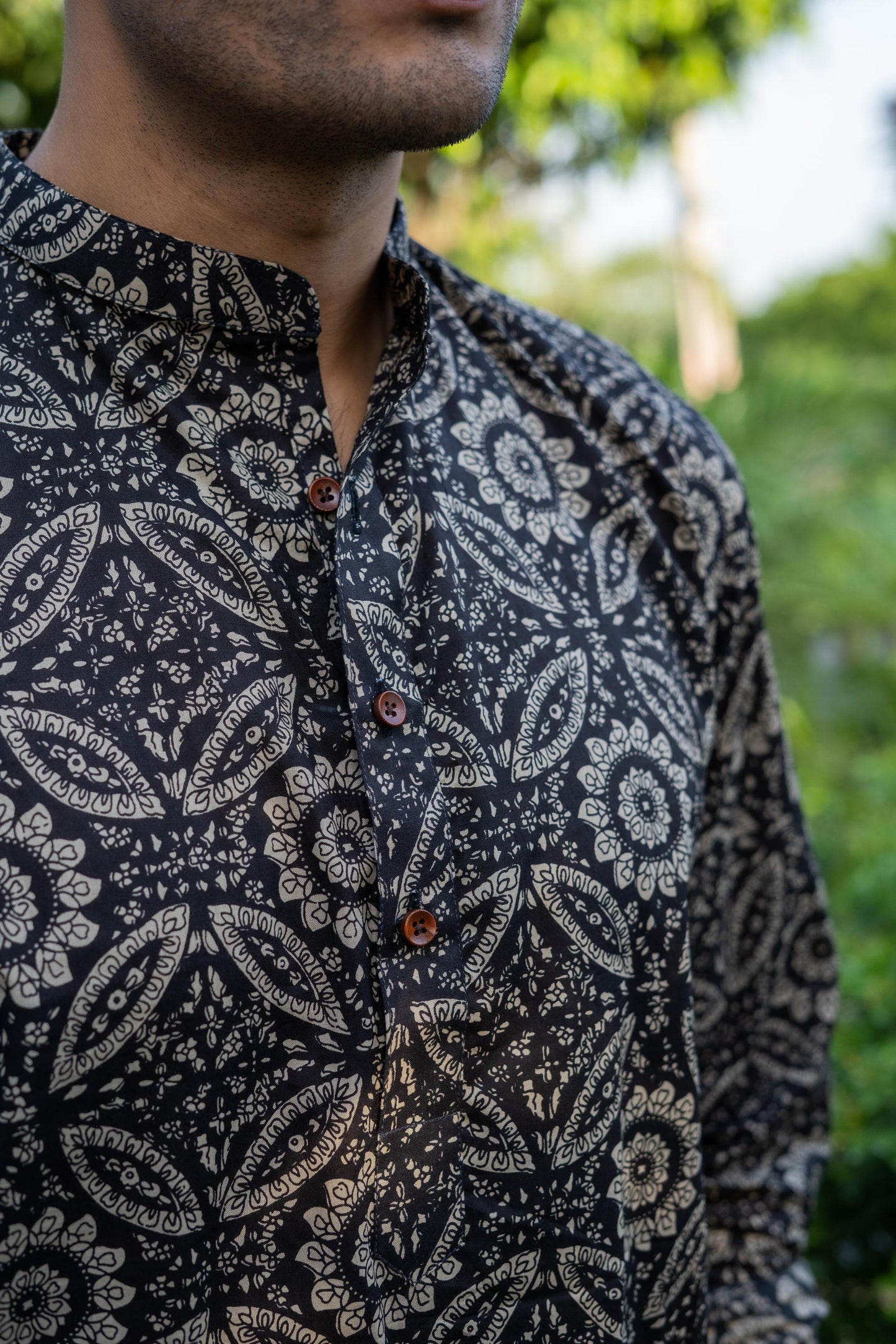 The Comic Black Printed Short Kurta