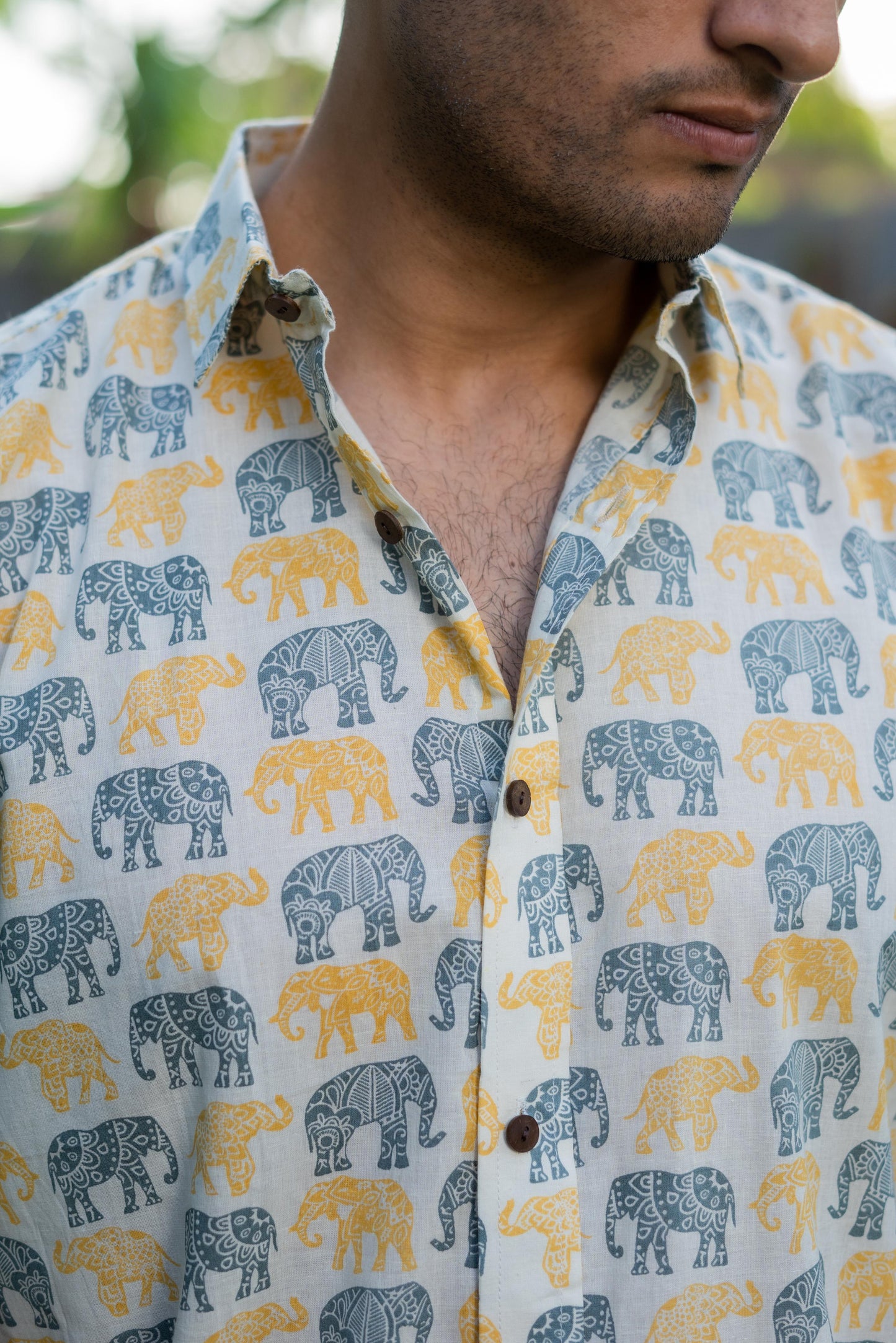 The Off-White Elephant Print Shirt (Half Sleeves)
