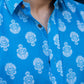sky blue shirt with floral print