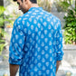 The Sky Blue Short Kurta With White Flower Print