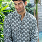 The White Kantha Work Floral-Geometric Print Short Kurta