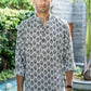 The White Kantha Work Floral-Geometric Print Short Kurta