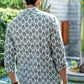 The White Kantha Work Floral-Geometric Print Short Kurta