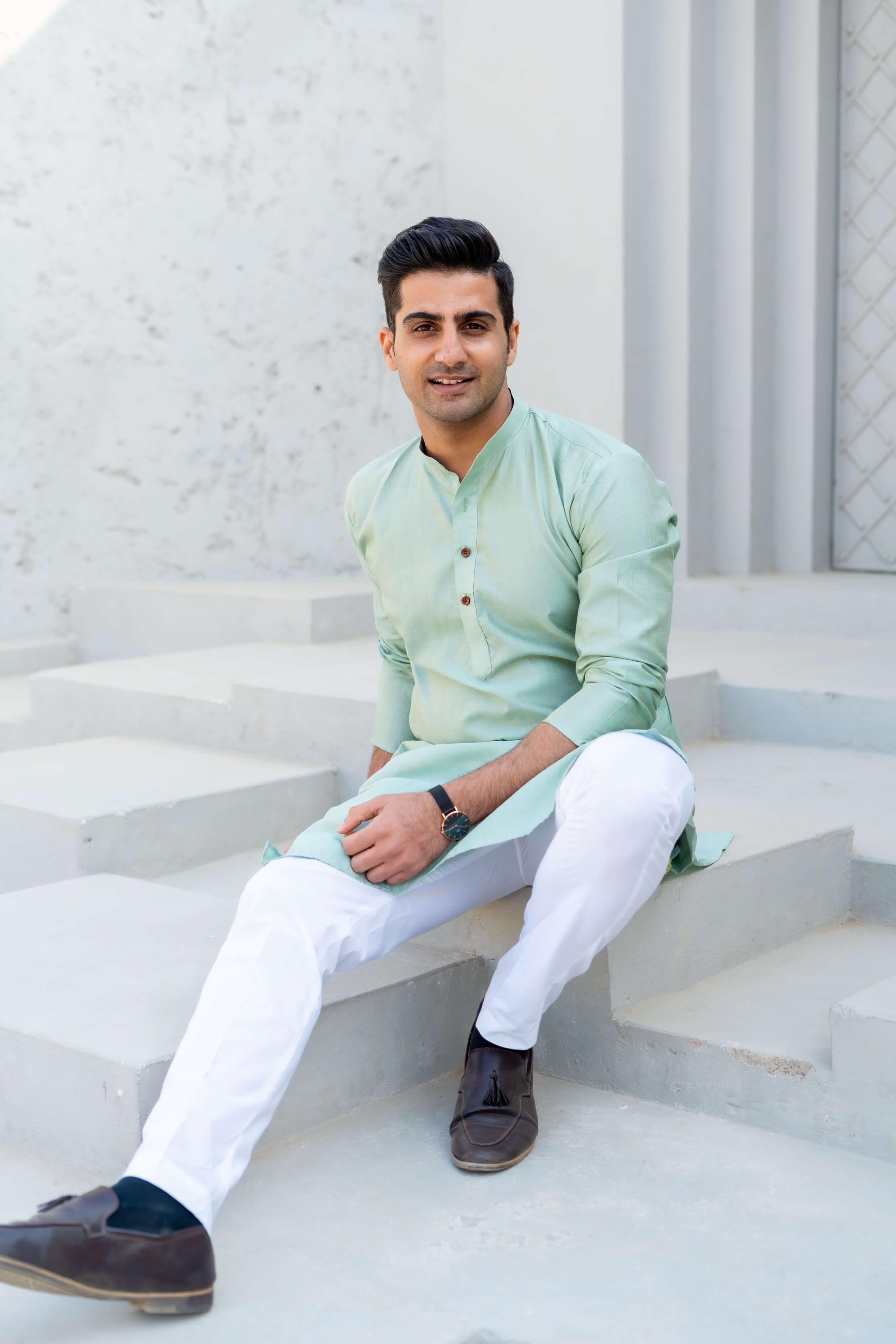 The Solid Long Kurta In A Sea Green Colour