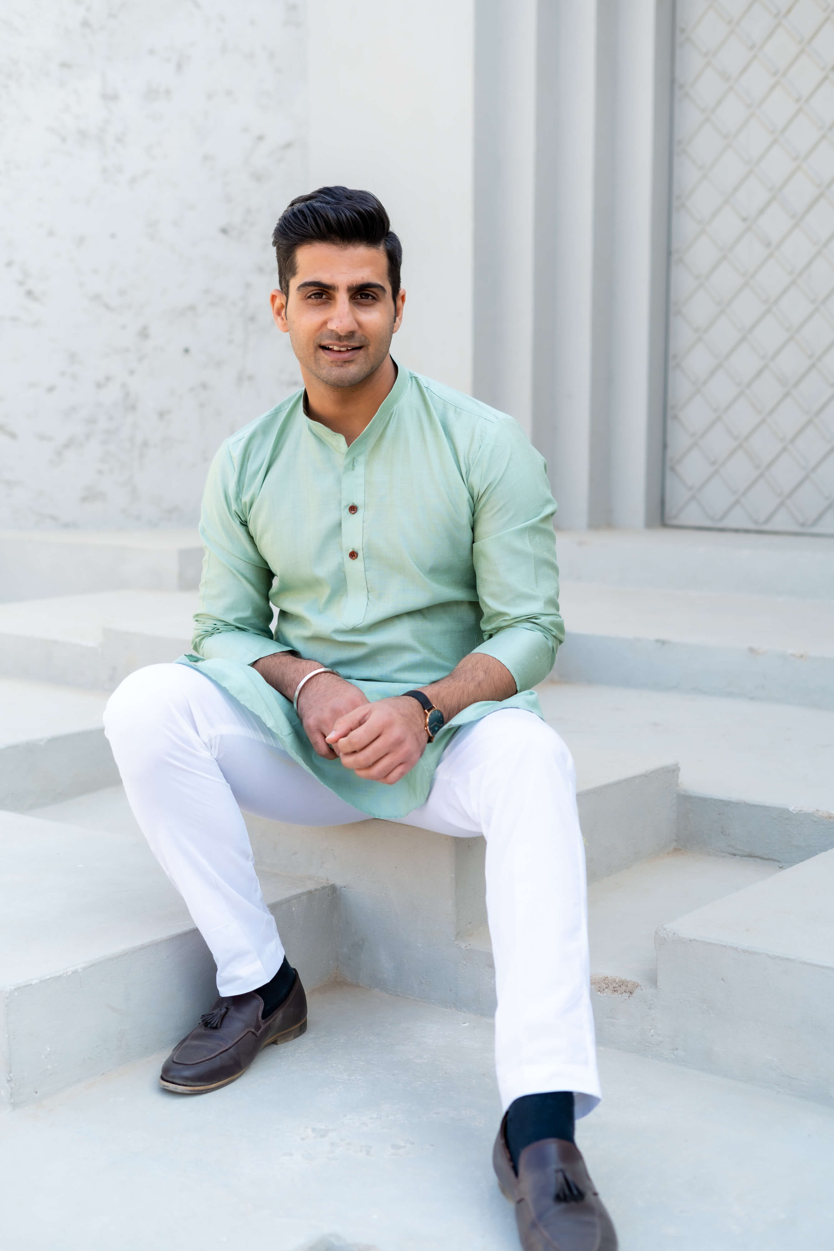 The Solid Long Kurta In A Sea Green Colour