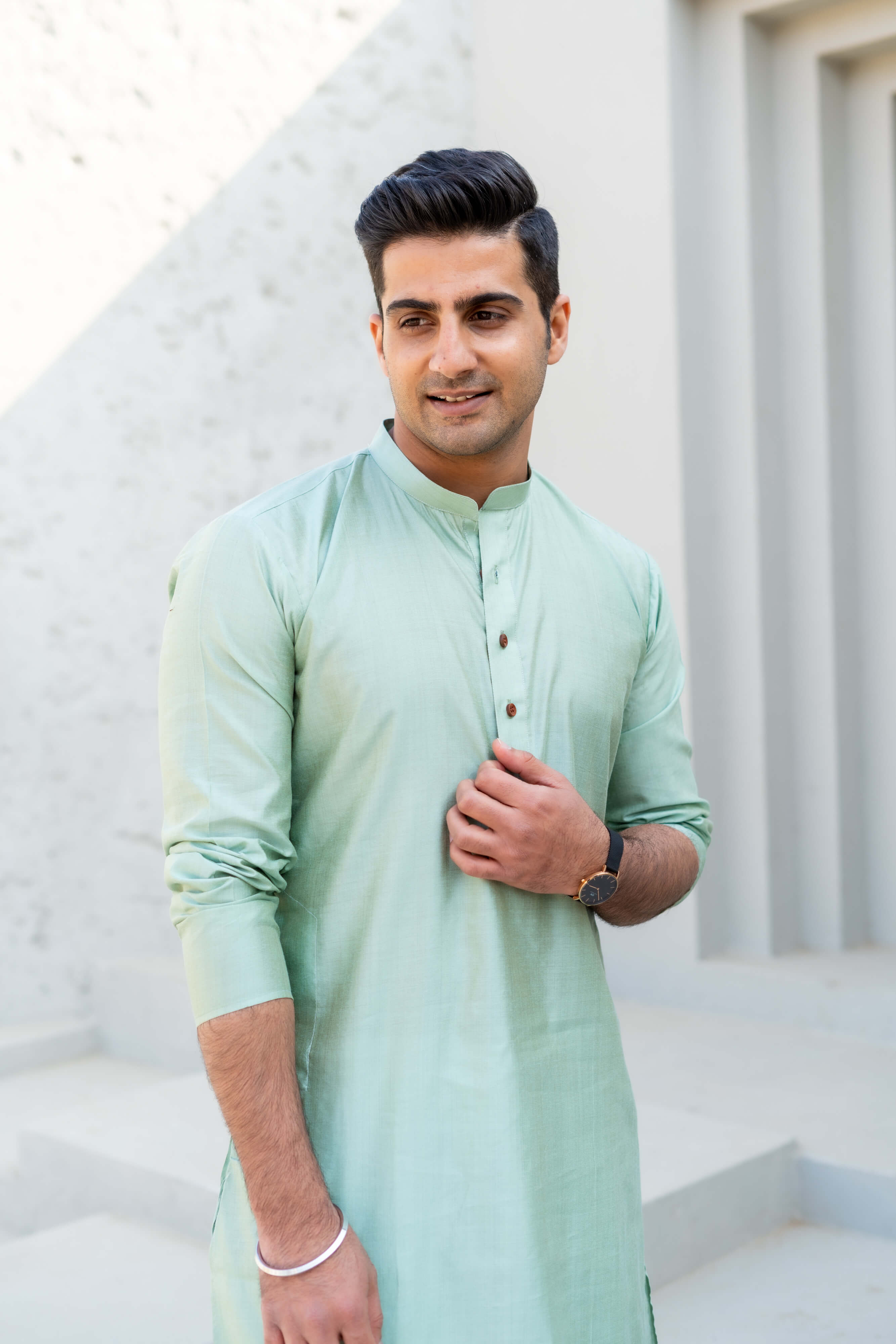 The Solid Long Kurta In A Sea Green Colour