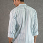 The Classy Pastel Blue Stripe Print Short Kurta