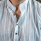 The Classy Pastel Blue Stripe Print Short Kurta