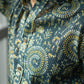 The Dark Green Kantha Work Shirt With Tribal Print