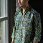 The Dark Green Kantha Work Shirt With Tribal Print