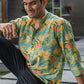 The Funky Green And Yellow All-Over Floral Print Short Kurta