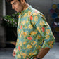 The Funky Green And Yellow All-Over Floral Print Short Kurta
