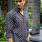 The Black Shirt With White Butti Print