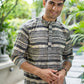 The Off-White And Grey Tribal Print Short Kurta
