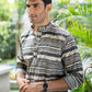 The Off-White And Grey Tribal Print Short Kurta