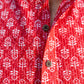 The Red Kantha Work Short Kurta With White Butti Print