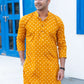 The Deep Yellow Long Kurta With Square All-Over Print