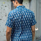 The Agean Blue Shirt With Flower Print (Half Sleeves)