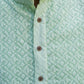 The Light Green Chikan Kari Long Kurta