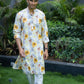 The Artistic Flowers Print Long Kurta With Foil Print