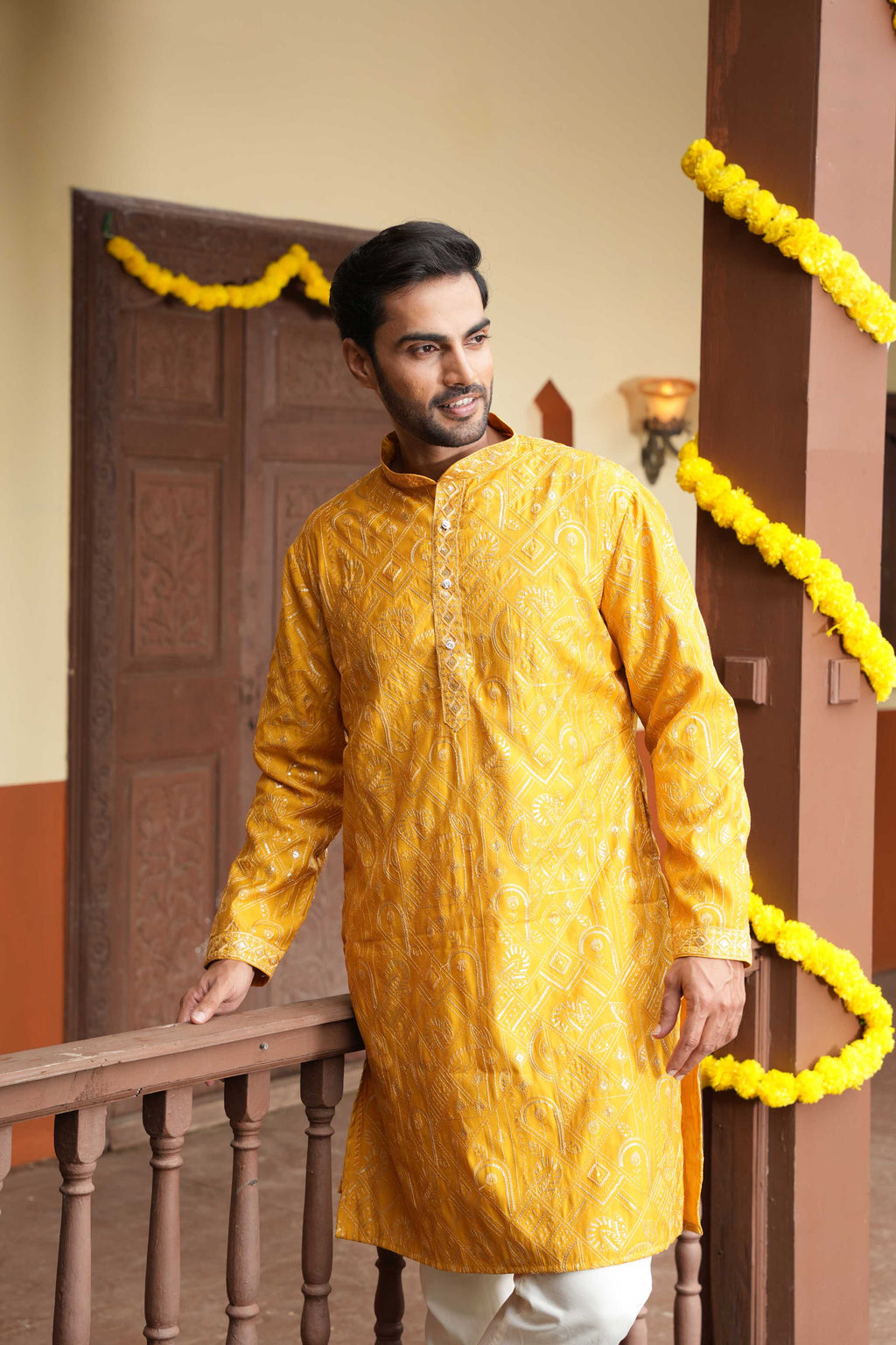 The Sparkling Yellow Sequin Kurta