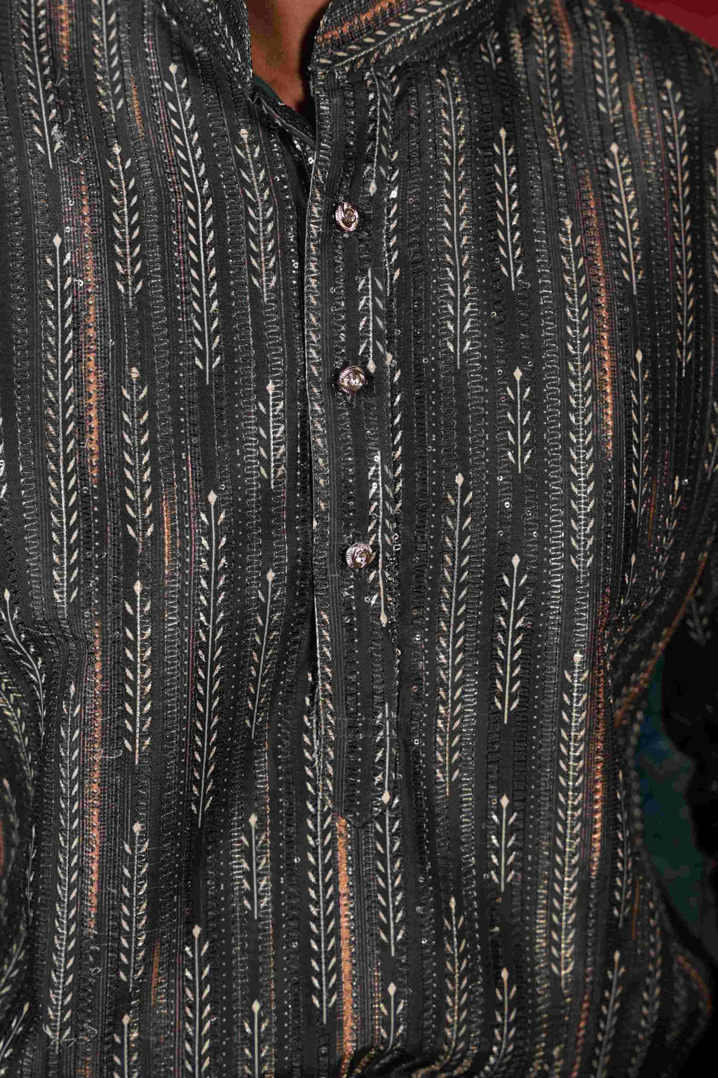 The Black Sequins Zari Traditional Long Kurta