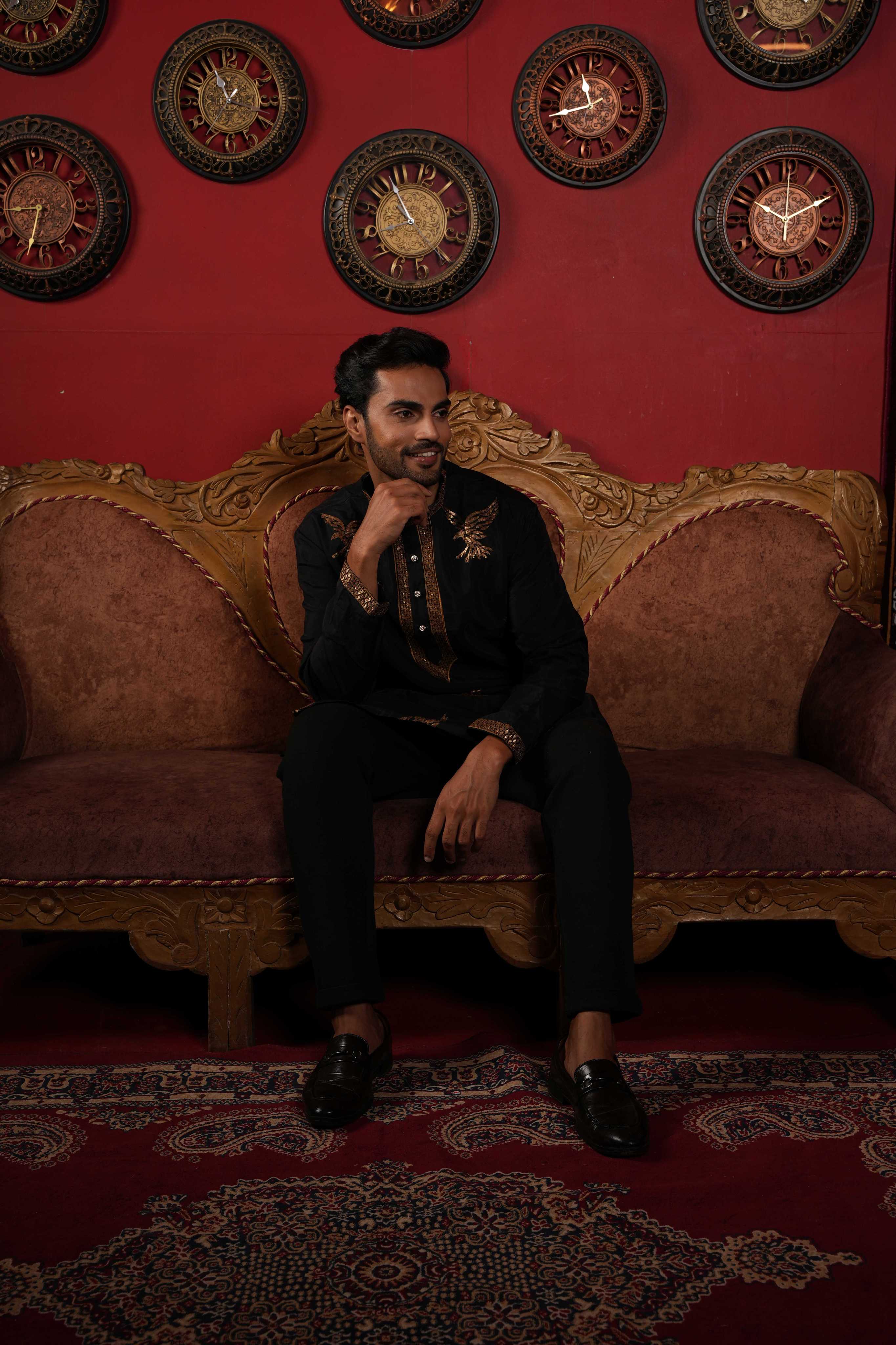The Golden Hawk Embroidery Kurta