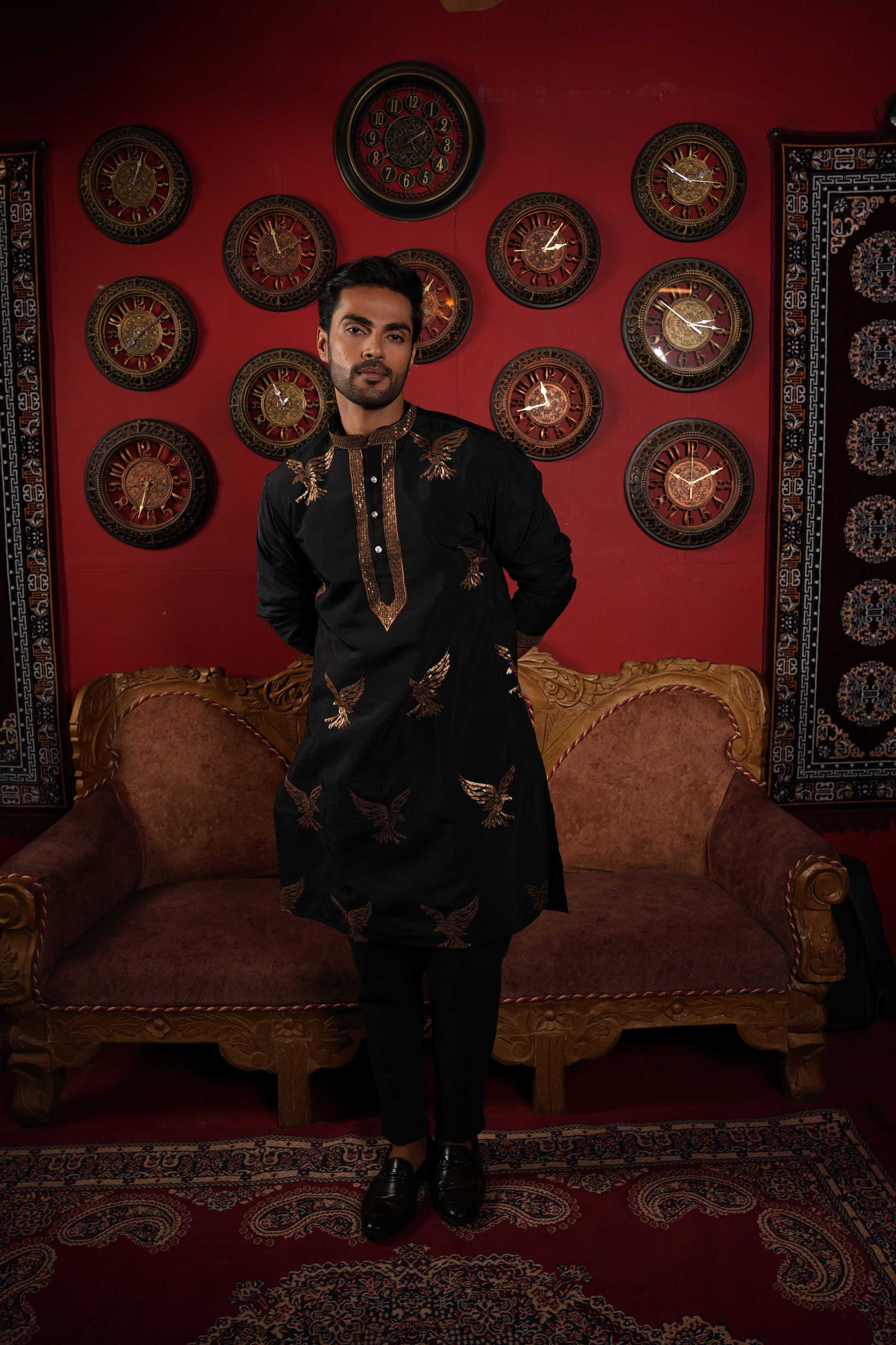 The Golden Hawk Embroidery Kurta