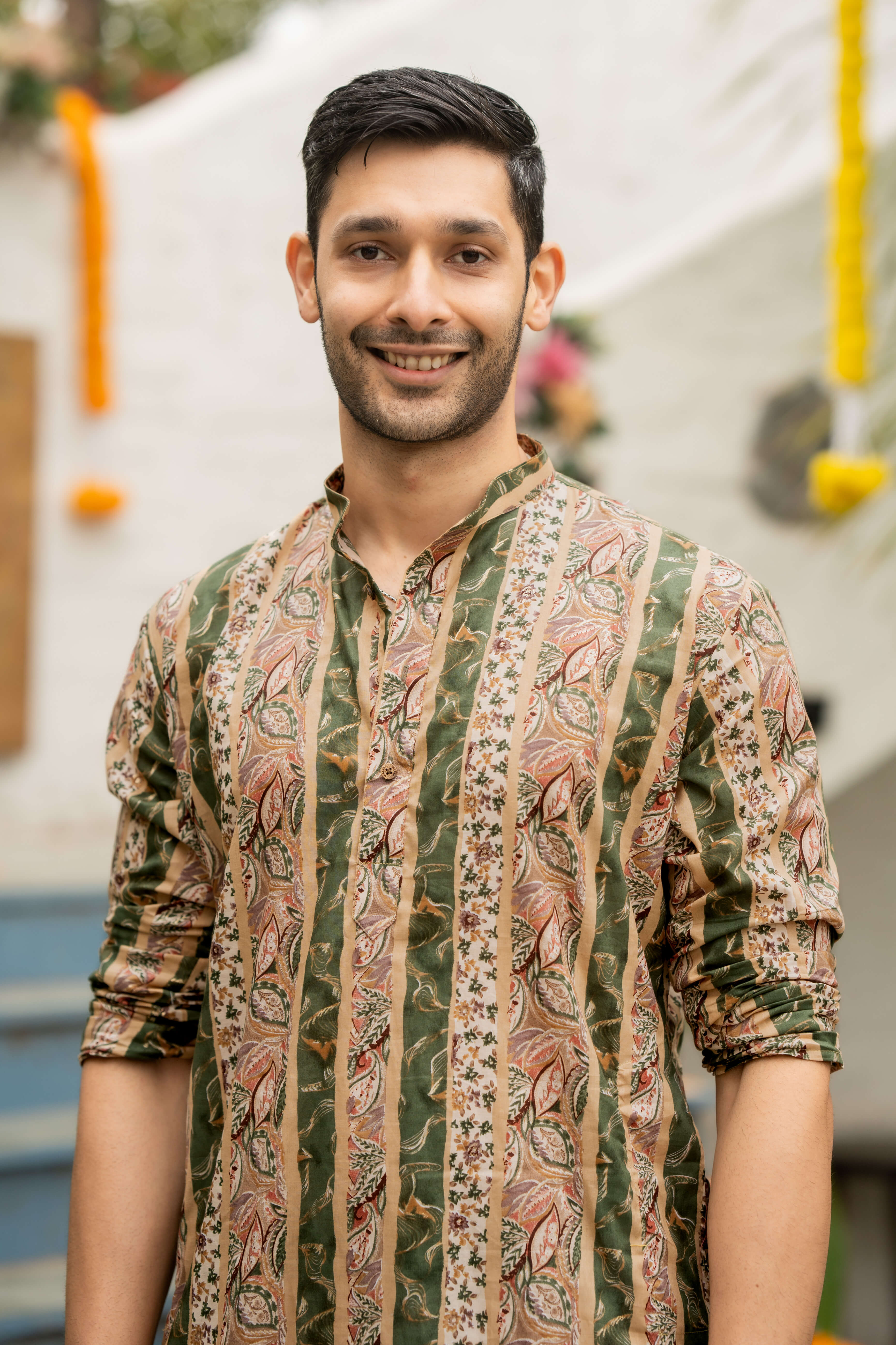 multicolor long kurta for men