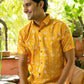 The Yellow Kantha Work Half Sleeves Shirt With All-Over Floral Print
