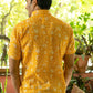 The Yellow Kantha Work Half Sleeves Shirt With All-Over Floral Print