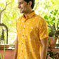 The Yellow Kantha Work Half Sleeves Shirt With All-Over Floral Print