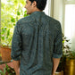 The Navy Blue And Brown Wavy Print Short Kura