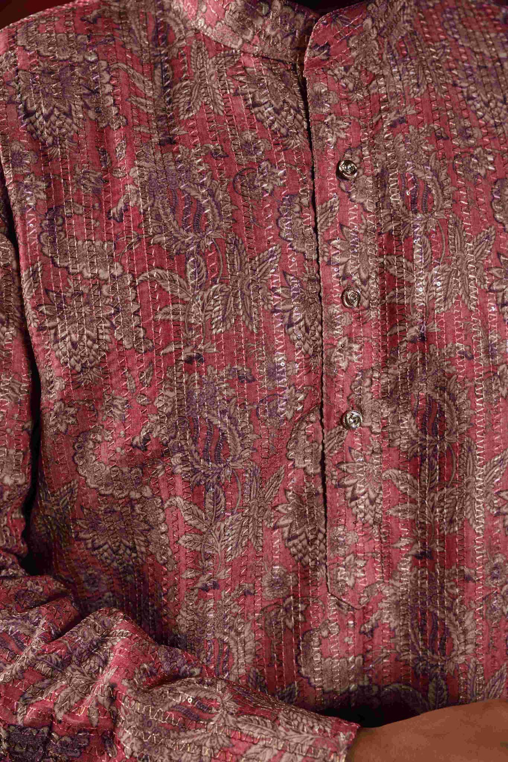 The Muted Pink Zari Sequins Long Kurta