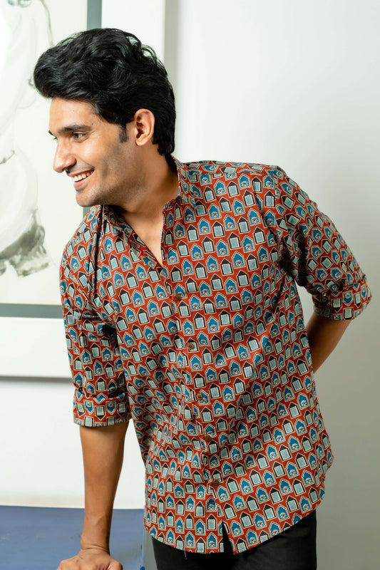 Red Printed Shirt For Men