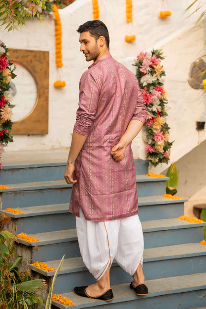 The Punch Pink Long Kurta With Tribal Print