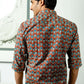 The Brick Color Shirt With Ethnic Tribal Print