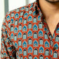 The Brick Color Shirt With Ethnic Tribal Print