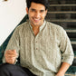 The Grey Tribal-Floral Print Short Kurta