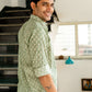 The Forest Green Shirt With Floral Butti Print