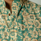 The Ocean Green And Cream All-Over Floral Print Short Kurta