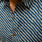 The Navy Blue And Brown Wavy Print Shirt