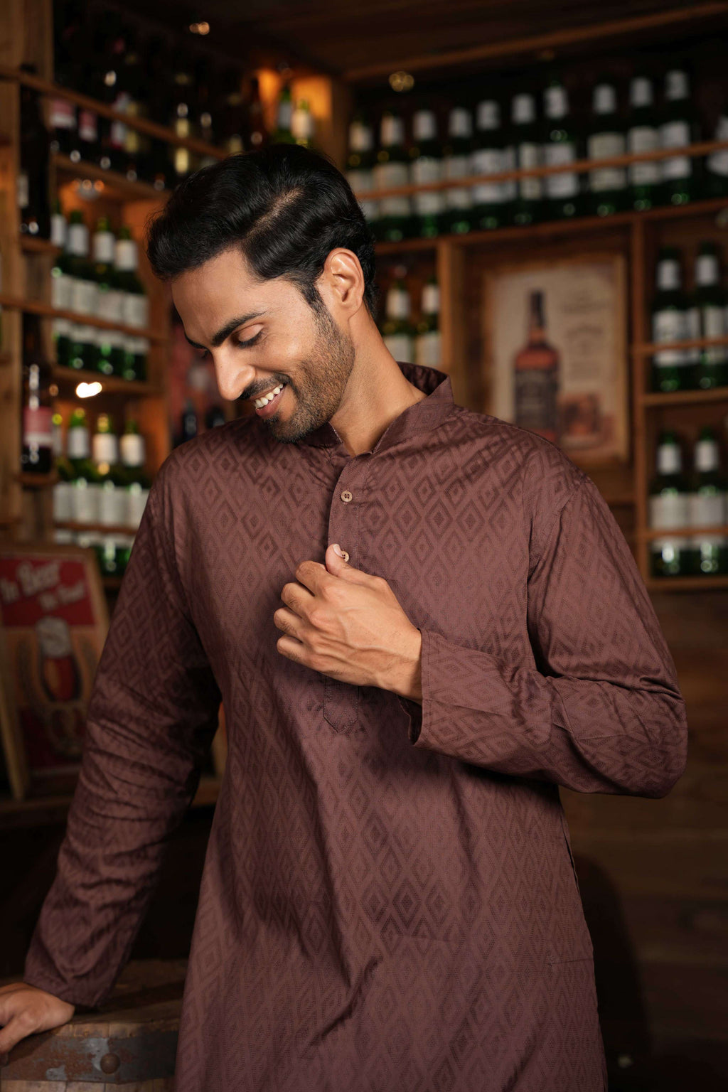 The Brown Geometric Long Kurta
