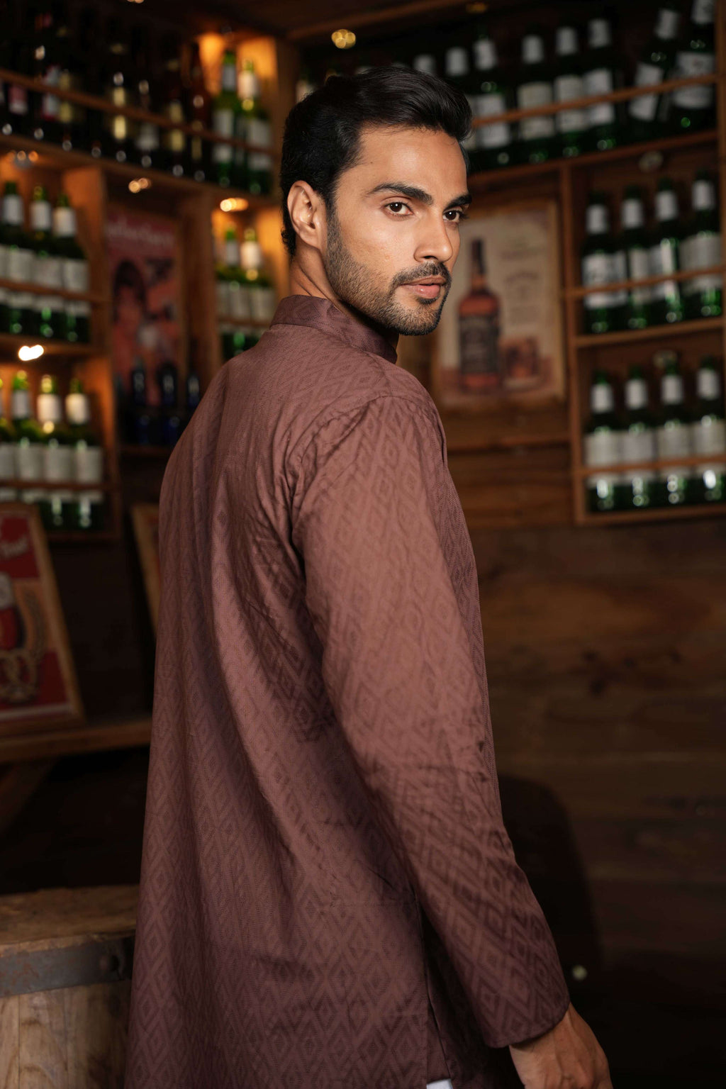 The Brown Geometric Long Kurta