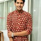 The Bagru Red Floral Print Short Kurta