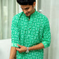 Green Short Kurta For Men