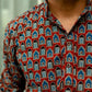 The Brick Color Short Kurta With Ethnic Tribal Print