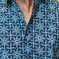 The Navy Blue All-Over Floral Print Half Sleeves Shirt