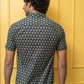 The Blue Floral Ajrak Look Print Half Sleeves Shirt