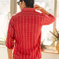 The Maroon Shirt With Striped Self Work